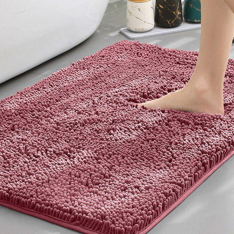 Thumbnail: Chenille Bathroom Mat – Soft, Absorbent, Non-Slip Rug for Bathtub & Living Room