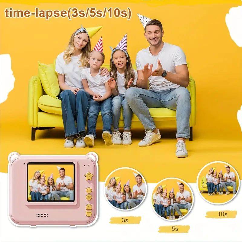 Thumbnail: Kids Mini Instant Print Camera P2 – 1080P HD Video Toy with Games & Music