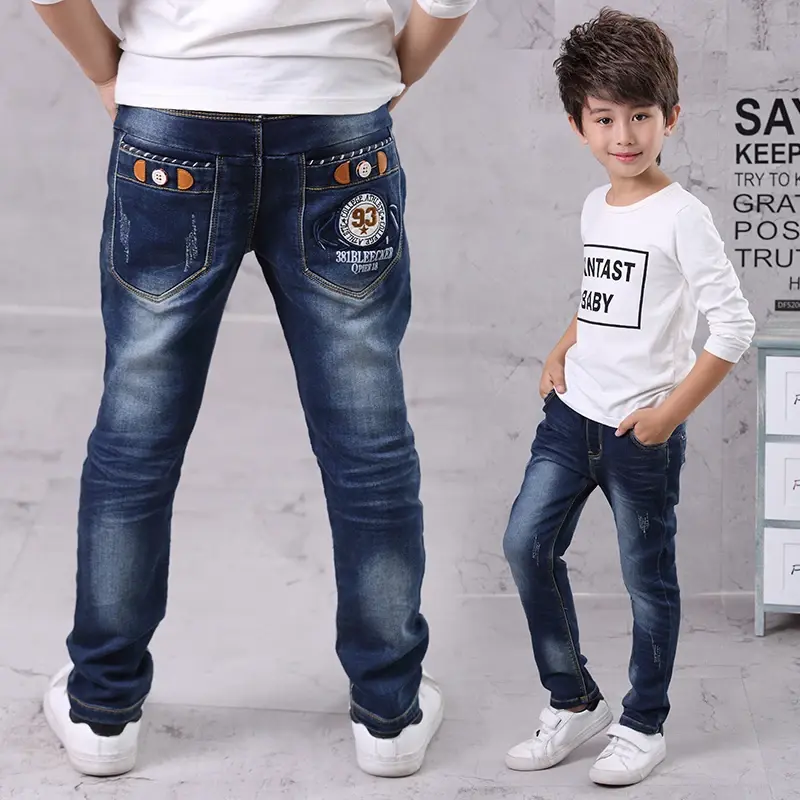 Thumbnail: Boys & Girls Skinny Jeans – Elastic Waist Casual Trousers (4-13 Years)