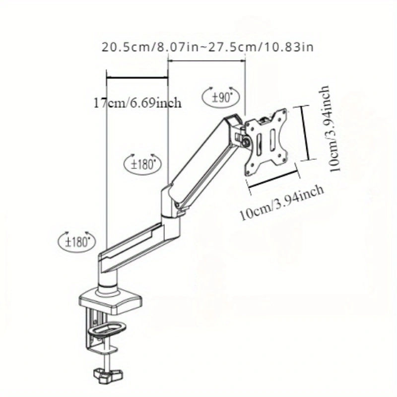 Thumbnail: BEISHI Single Monitor Arm – Adjustable Desk Mount for 13"–32" Screens