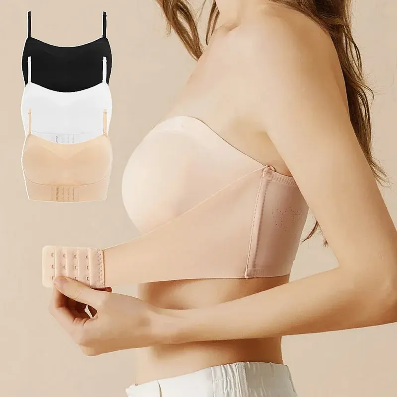 Thumbnail: Invisible Strapless Wireless Push Up Bra Non-Slip Wedding Brassiere