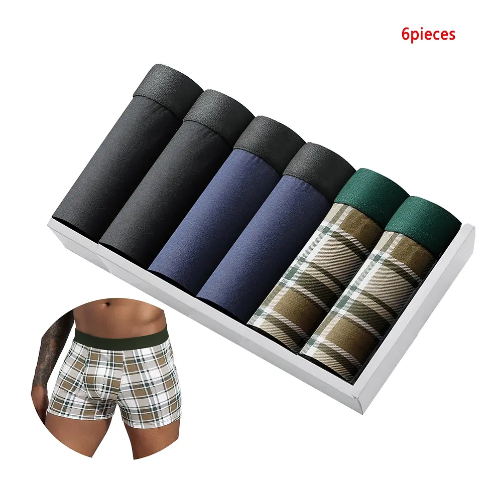 Thumbnail: 6‑Pack Men’s Black Cotton Boxer Shorts