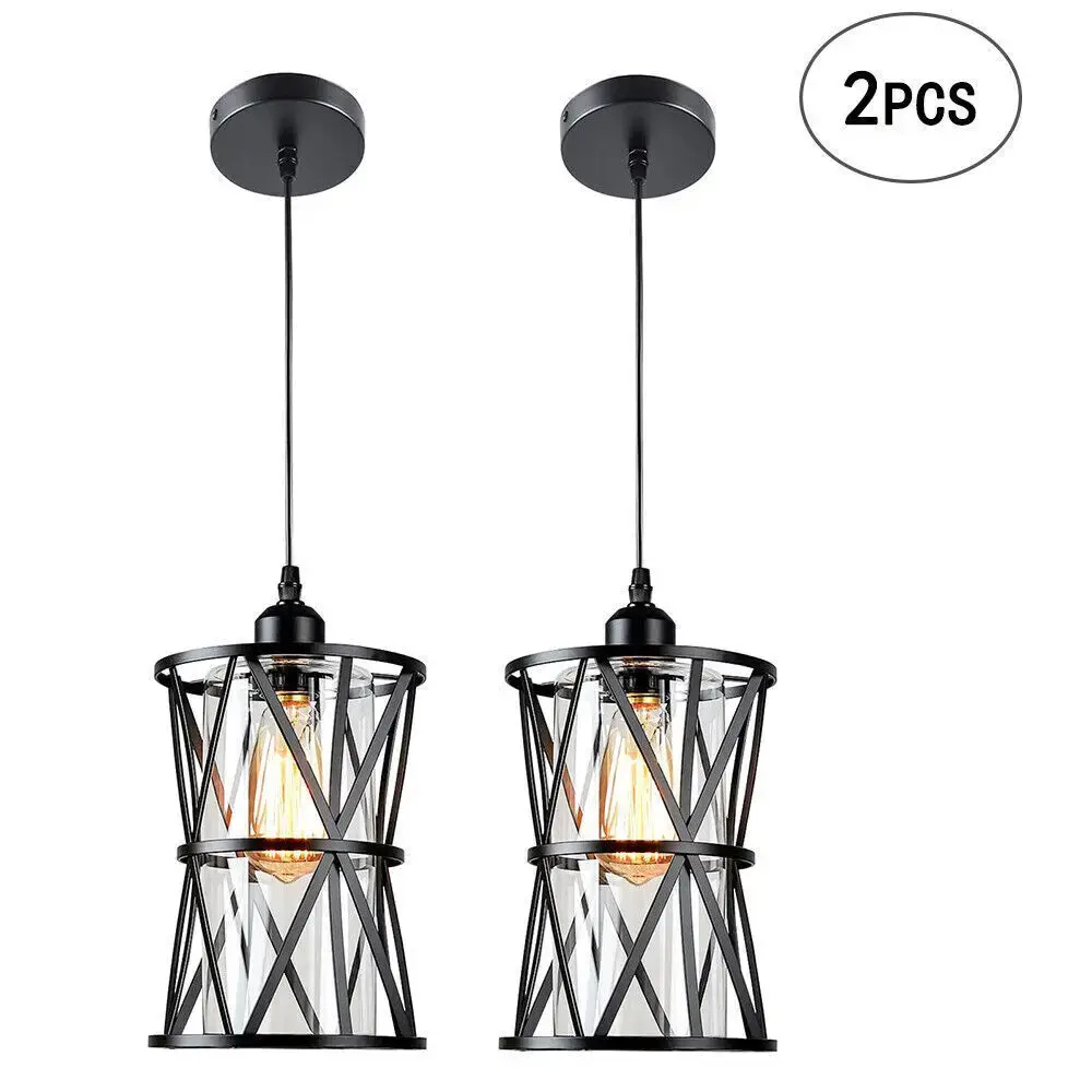 Industrial Hanging Pendant Lights 2-Pack for Kitchen Island or Dining Room