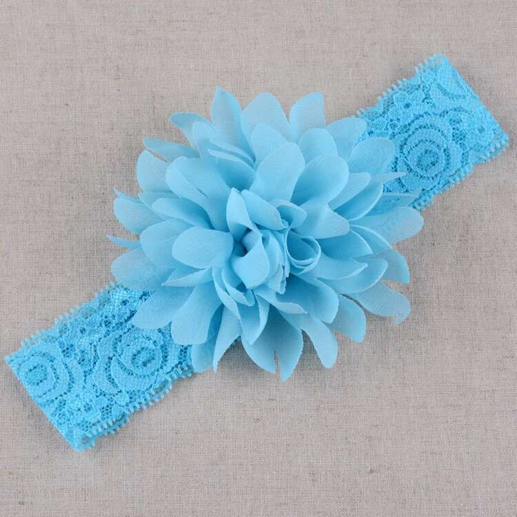 Thumbnail: Baby Girl Chiffon Flower Headband – Floral Cloth Hair Accessory (0–36M)