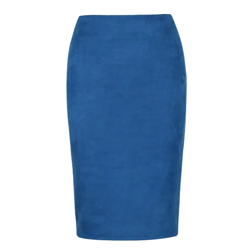 Thumbnail: Suede Bodycon Midi Pencil Skirt High Waist Workwear Autumn Winter Fashion