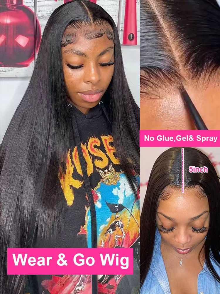 Thumbnail: Bone Straight HD Lace Frontal Wig 13x6 Brazilian Indian Human Hair 40–42 Inch