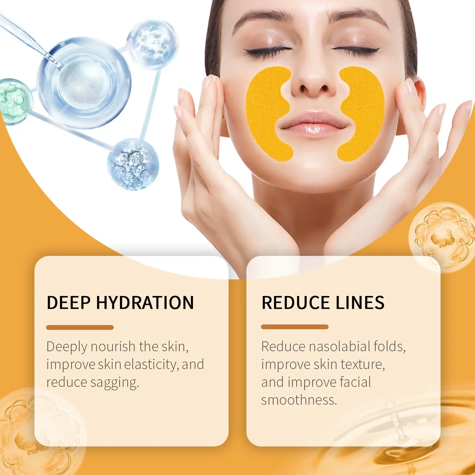Nasolabial Folds Patch with Collagen & Hyaluronic Acid