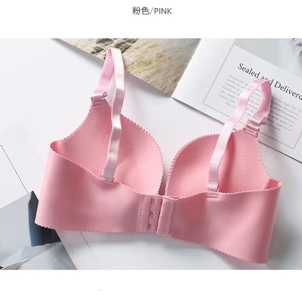 Thumbnail: Comfort Wireless Bras for Women Underwear Seamless Solid Pink Black Bras Top