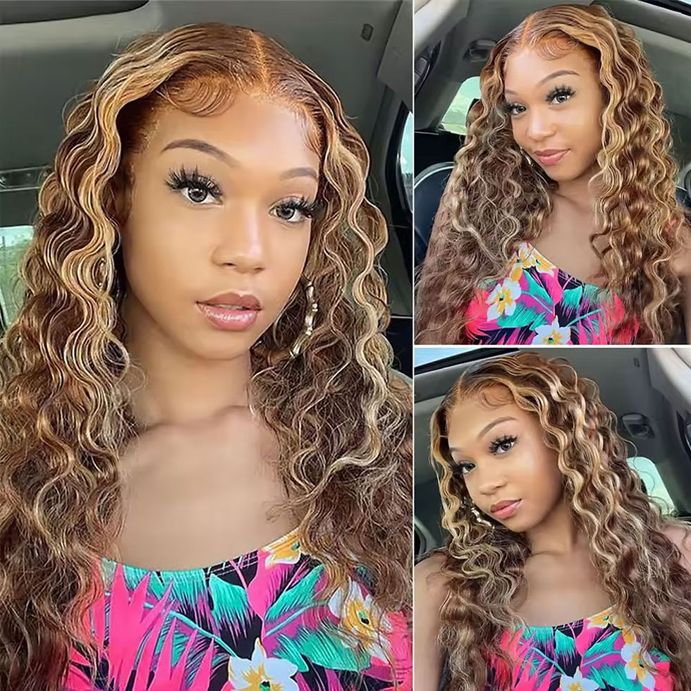 Thumbnail: Highlight Loose Deep Wave Brazilian Human Hair Bundles –Ombre P4/27, 100% Virgin