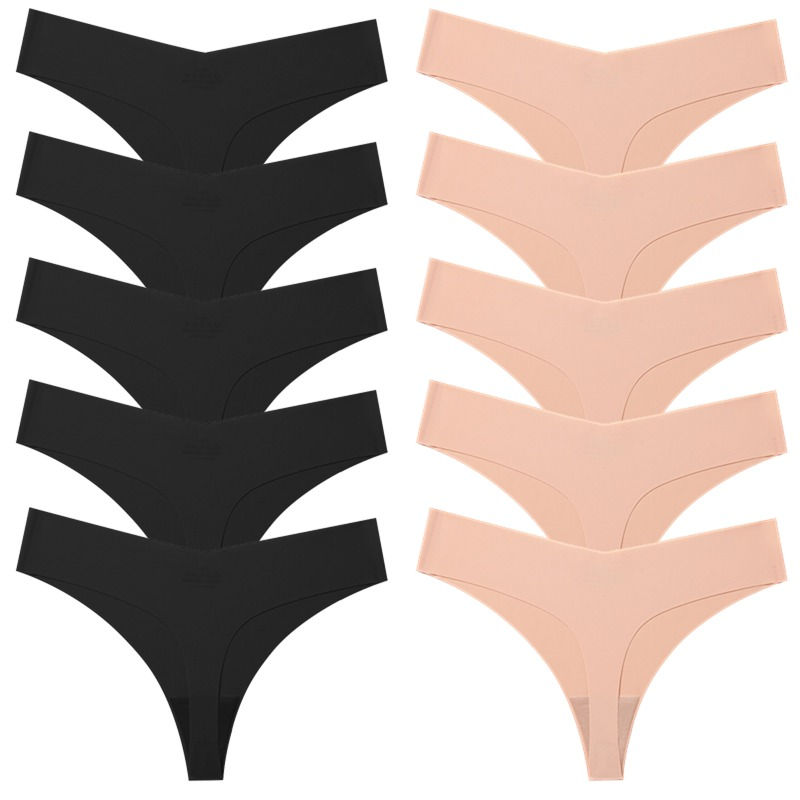Thumbnail: 10-Pack Seamless G-String Panties – Breathable Low-Rise Underwear for Women