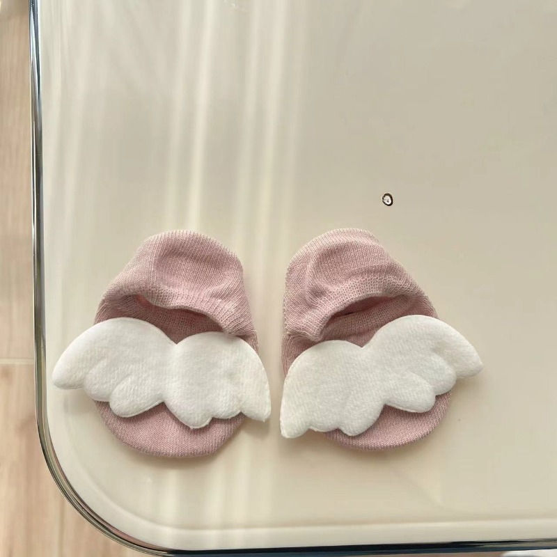 Thumbnail: Baby Angel Wing Socks – Soft Cotton Elastic Solid Color Socks (1–3Y)