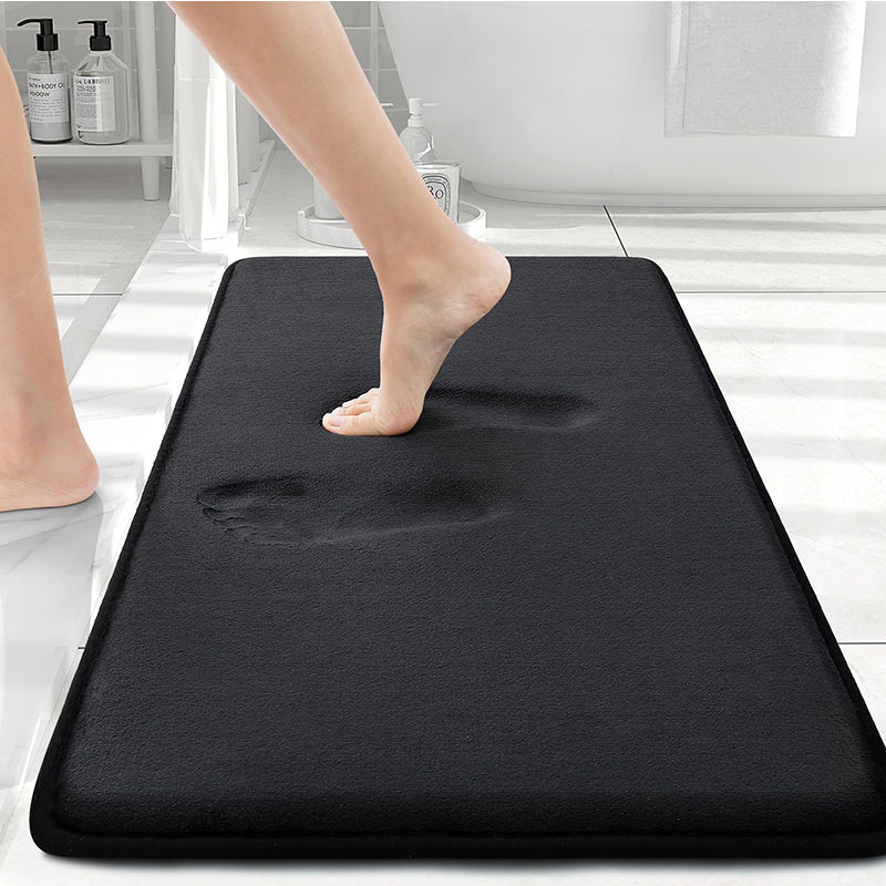 Thumbnail: Homaxy Memory Foam Bathroom Mat – Solid Color, Non-Slip, Large Size