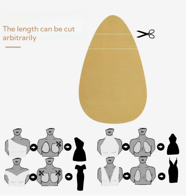 Thumbnail: Invisible Silicone Push Up Bra with Adhesive Lift and Nipple Covers for Women