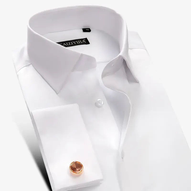 Thumbnail: Men’s Mercerized Cotton French Cuff Tuxedo Shirt