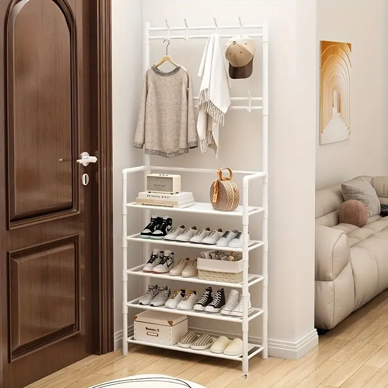 Thumbnail: Portable Reinforced 5-Tier Shoe and Hat Storage Rack