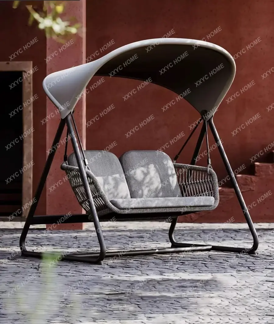 Thumbnail: Rattan Hanging Swing Chair for Garden Balcony Courtyard