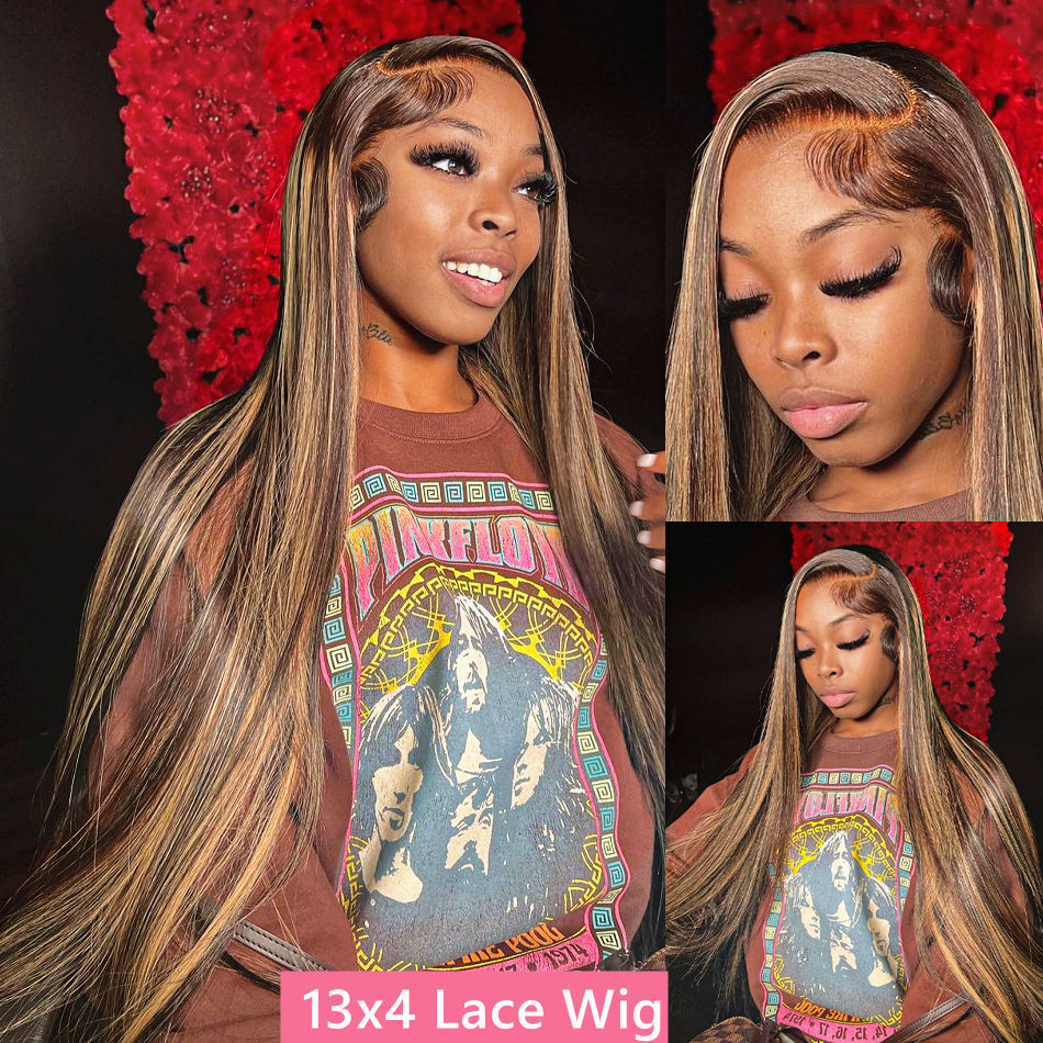 Thumbnail: Highlight Straight Wig – 13x6 HD Lace Front, Long Blonde Brazilian Hair