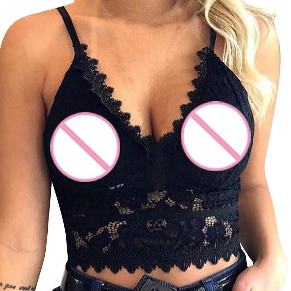 Thumbnail: Sexy Lace Mesh Halter Crop Top – Backless Spaghetti Strap Summer Tank