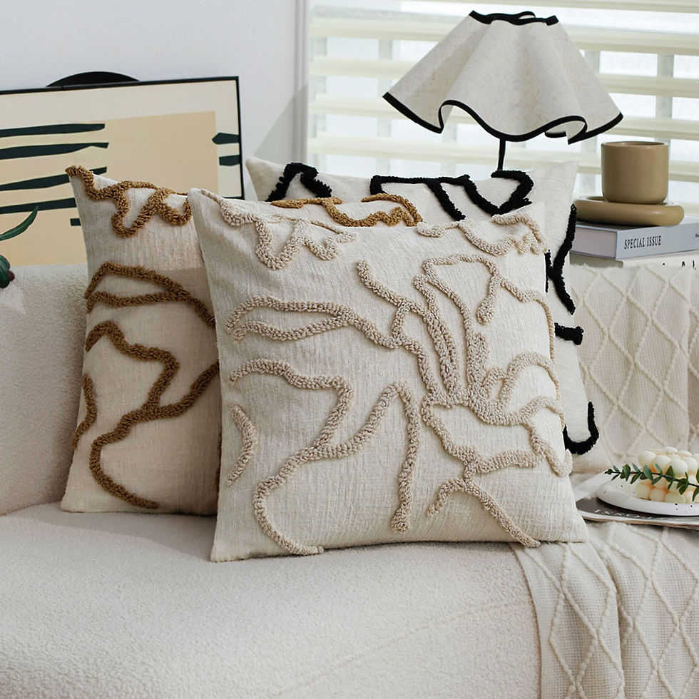 Floral Tufted Chenille Pillow Cover – Boho Decorative 45×45 CM