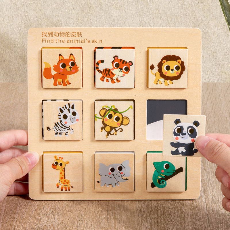 Thumbnail: Wooden Matching Puzzle Board – Montessori Cognitive Toy for Logical Thinking