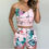 Thumbnail: Summer Sleeveless Floral Print Top and Shorts Two-Piece Set for Women