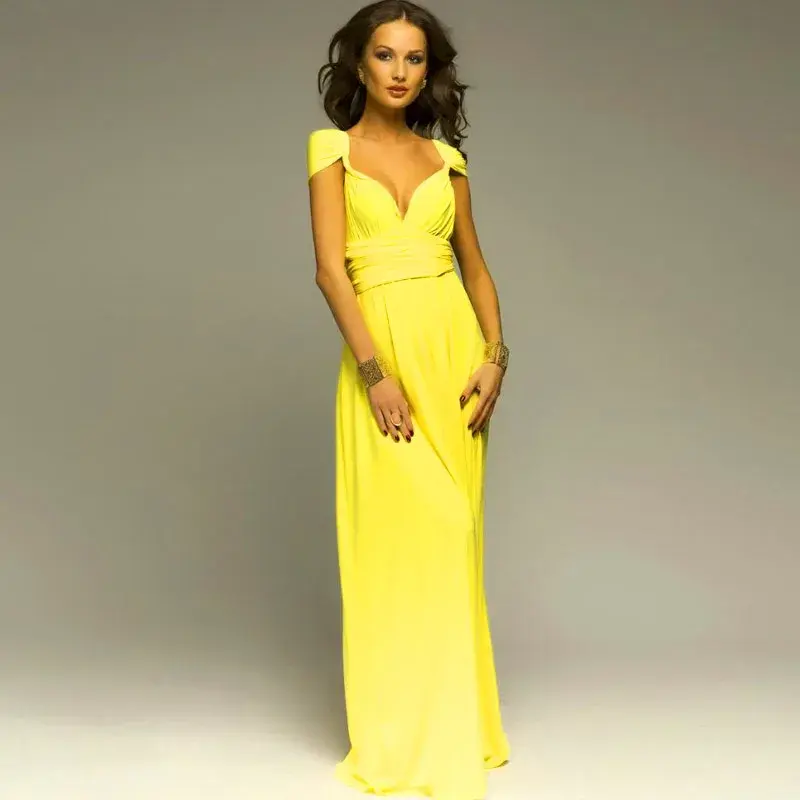 Thumbnail: Women’s Red Multiway Convertible Wrap Boho Maxi Dress