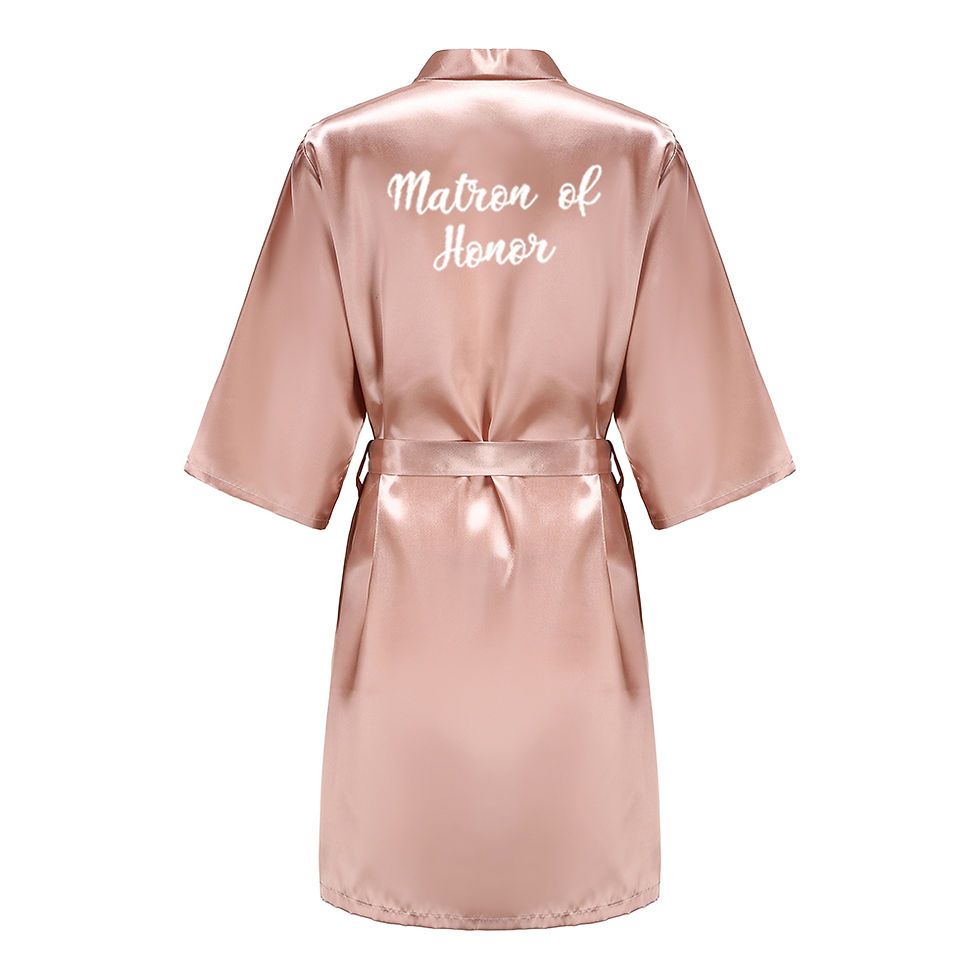 Thumbnail: Womens Satin Robe for Bride and Bridesmaids Wedding Party Gift Dressing Gown
