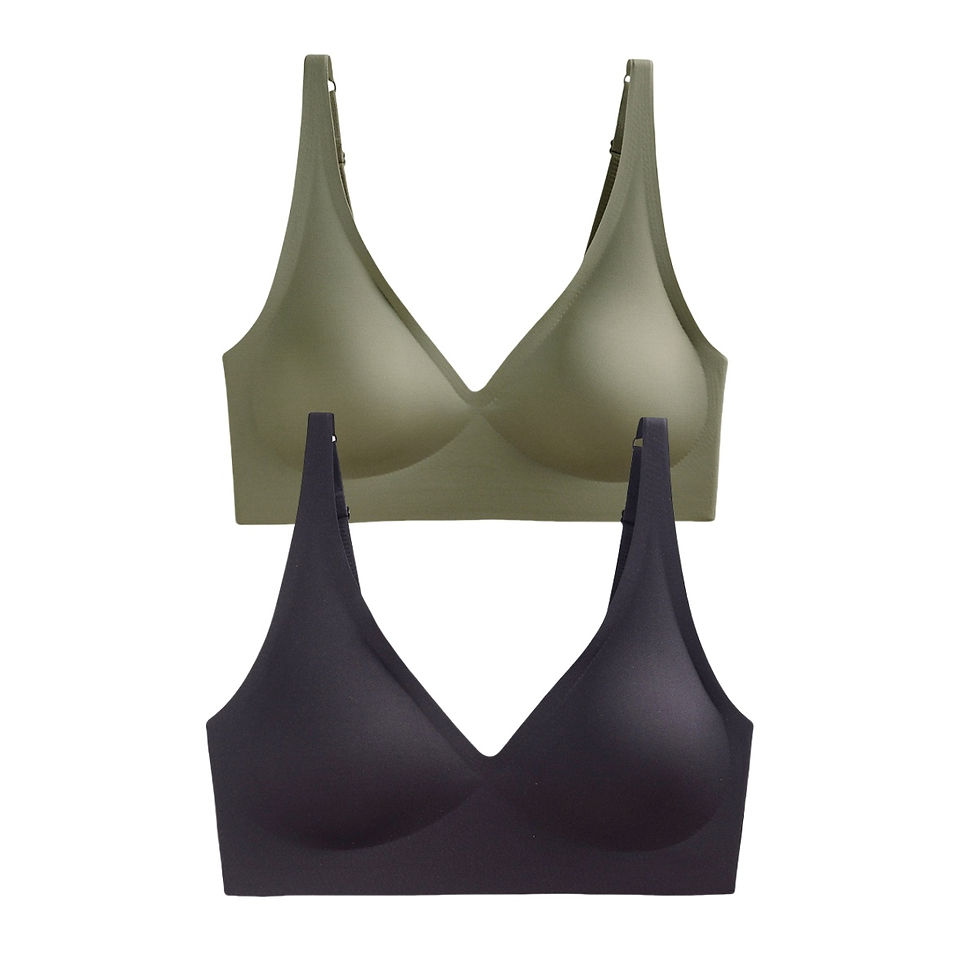 Thumbnail: 2PCS/Set Seamless Bra Women Underwear Wireless Brassiere Soft Padded