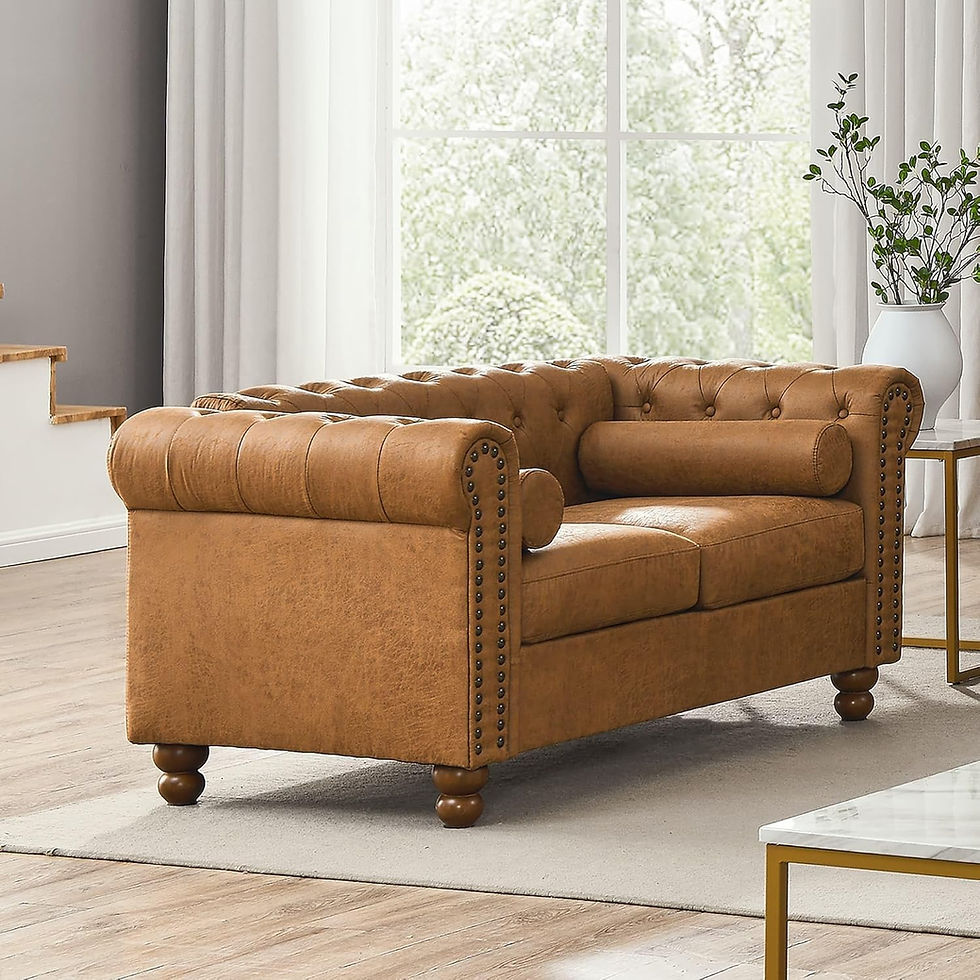 Thumbnail: Rolled Arm 3-Seater Sofa with Nailhead Trim and Pillows, Modern Velvet Couch