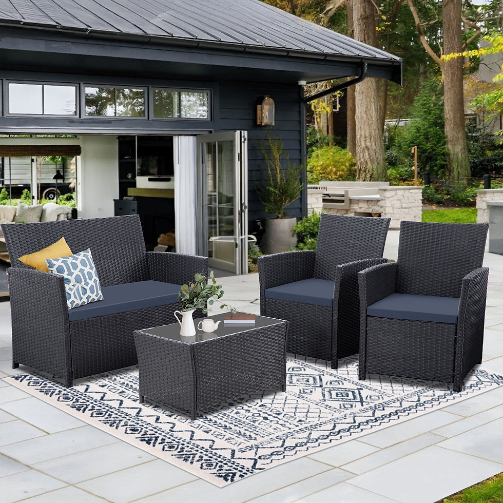 Thumbnail: 4‑Piece Outdoor Wicker Rattan Patio Furniture Set