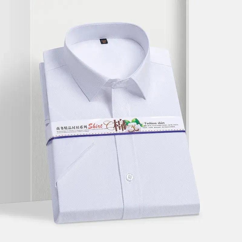 High-quality Short-sleeved Shirts Men's Summer Office Work Wear Solid Slim Casua