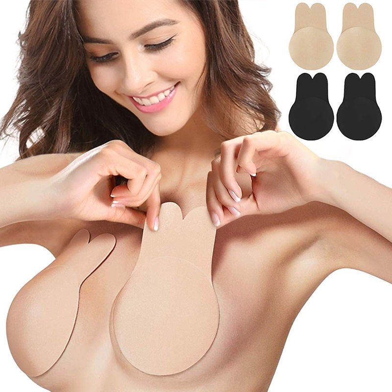Thumbnail: Women Push Up Bra Self Adhesive Silicone Strapless Invisible Bras Reusable Stick
