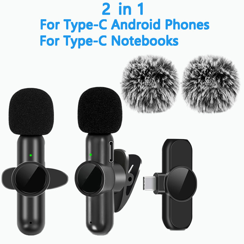 Thumbnail: 2.4G Wireless Lavalier Microphone Noise Cancelling for iPhone Android Video