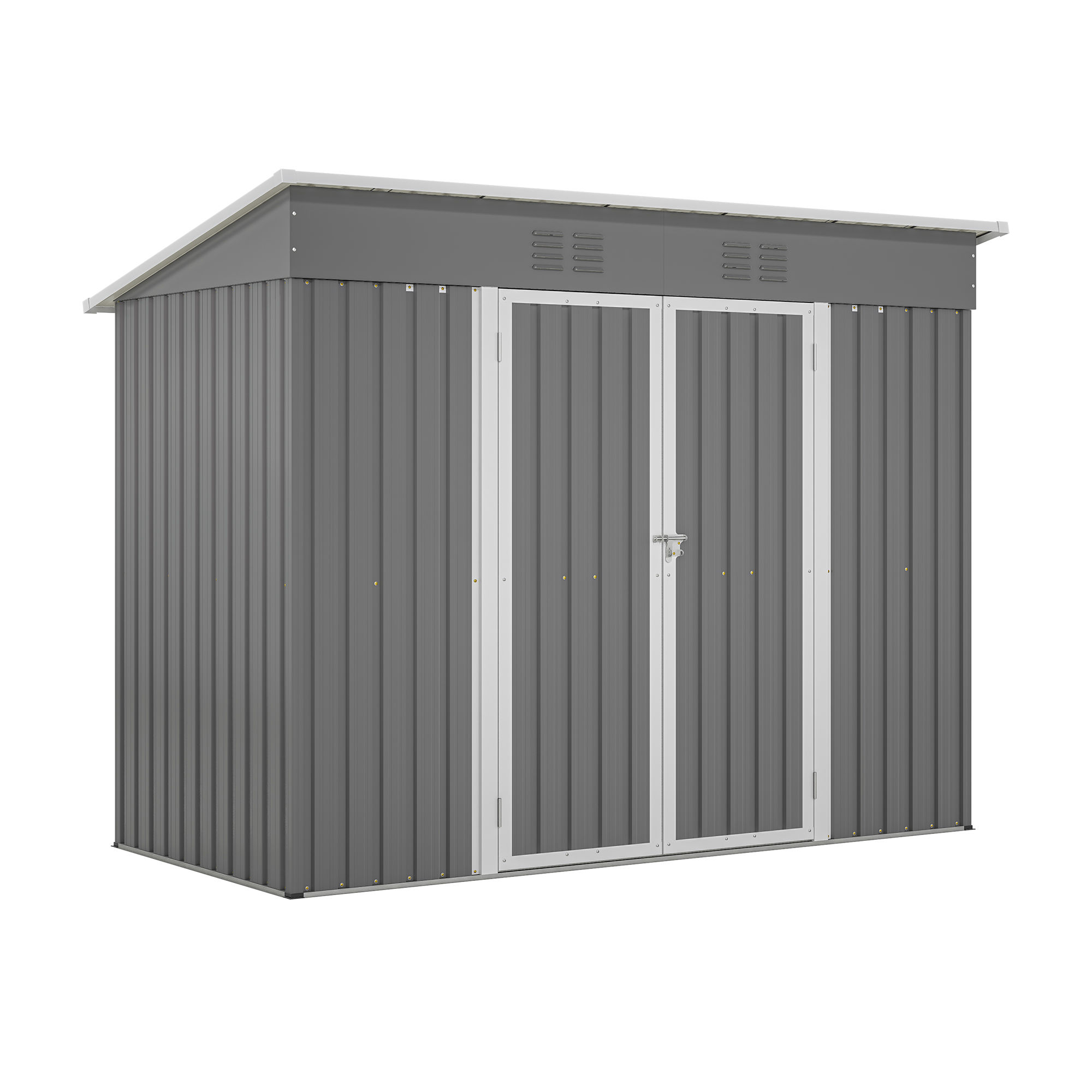 8 x 4 FT Metal Outdoor Storage Shed, Lean-to Garden Tool Storage