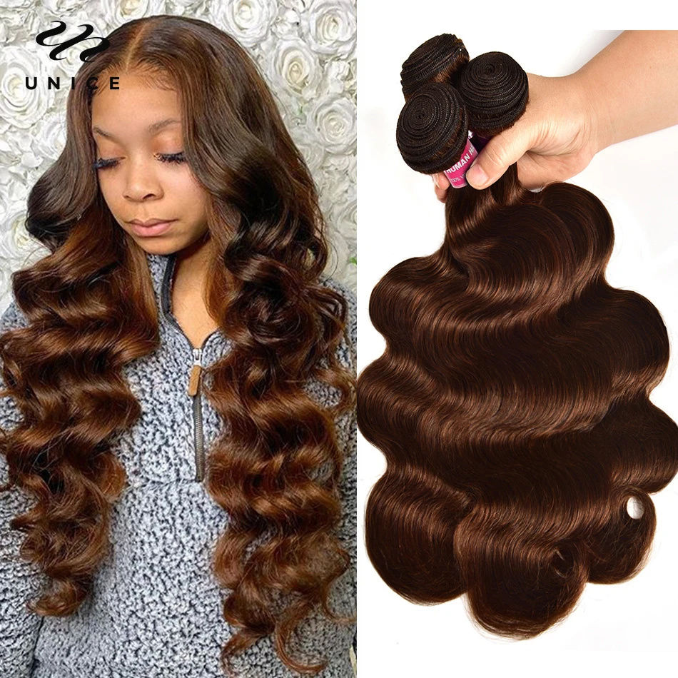 Thumbnail: Caramel Highlight Body Wave Brazilian Human Hair Bundles – Brown Shades