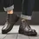 Thumbnail: Mens Retro Leather Tooling Boots with Platform Sole for Comfortable Casual Wear