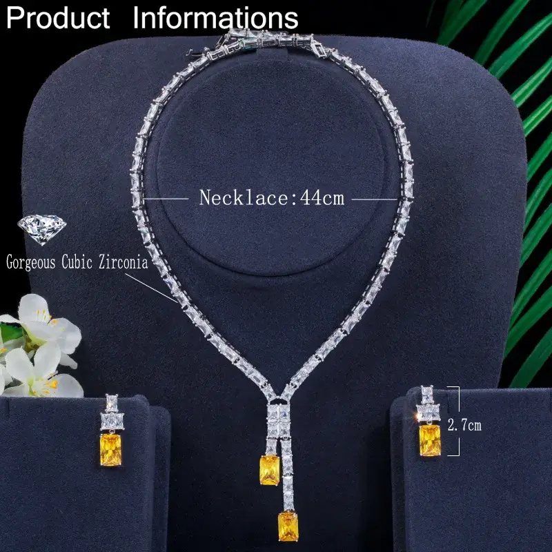Thumbnail: Dazzling Women's Wedding Necklace Jewelry Set