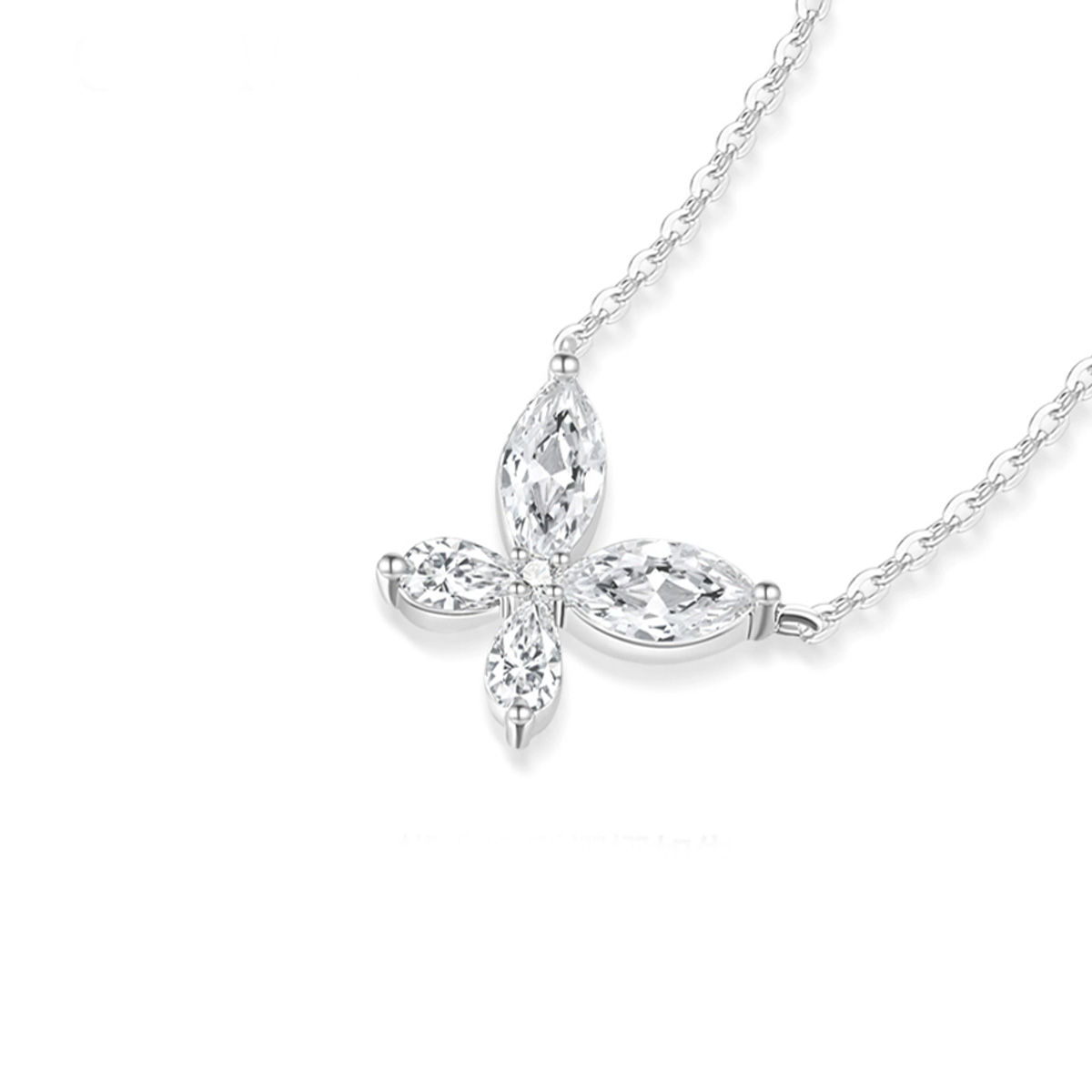 Butterfly Lab Diamonds Necklace PT950/14K/18K White Gold Luxury Necklace