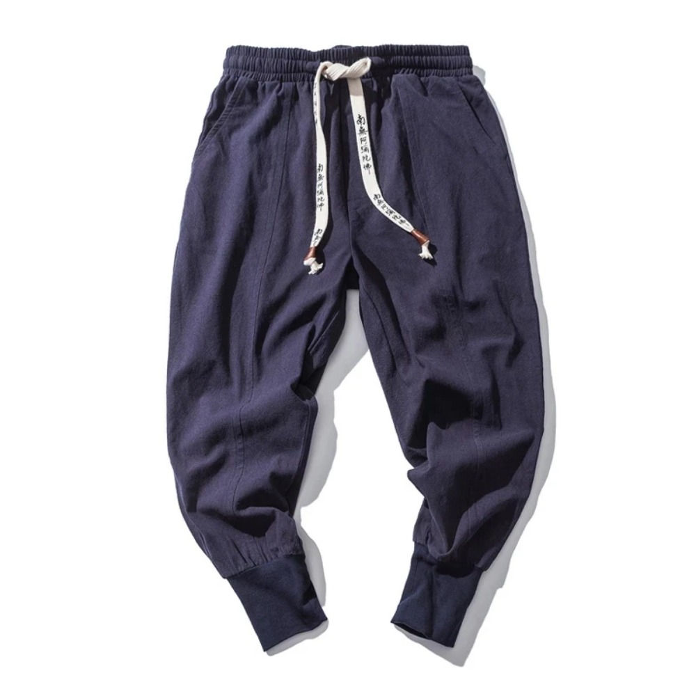Men’s Cotton Linen Harem Pants Baggy Drop‑Crotch Casual Joggers