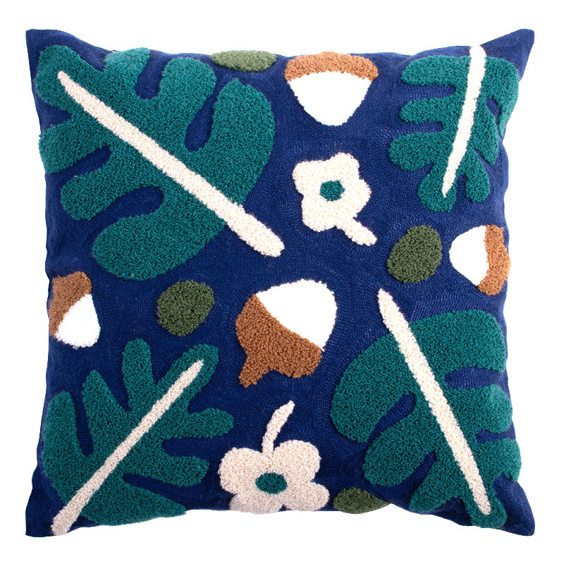 Thumbnail: Colorful Geometric Embroidered Cushion Pillow Cover