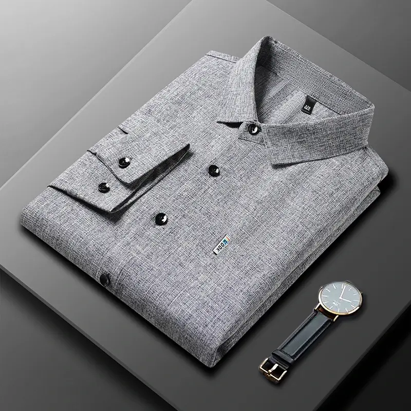 Thumbnail: Men’s Printed Business  Shirt – Wrinkle-Resistant Long Sleeve