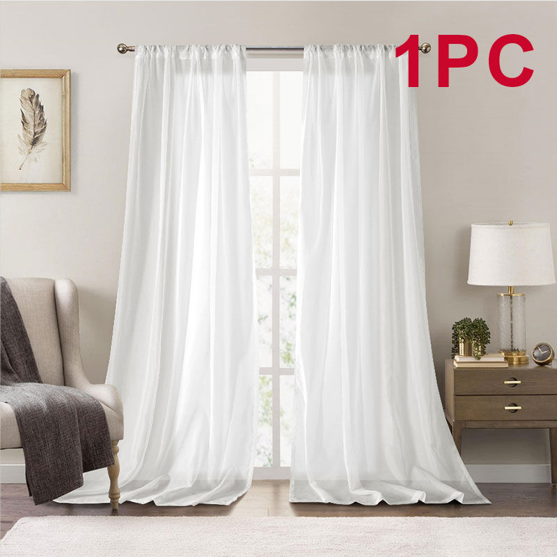 Thumbnail: 1/2pcs Minimalist Transparent Voile Sheer Curtains