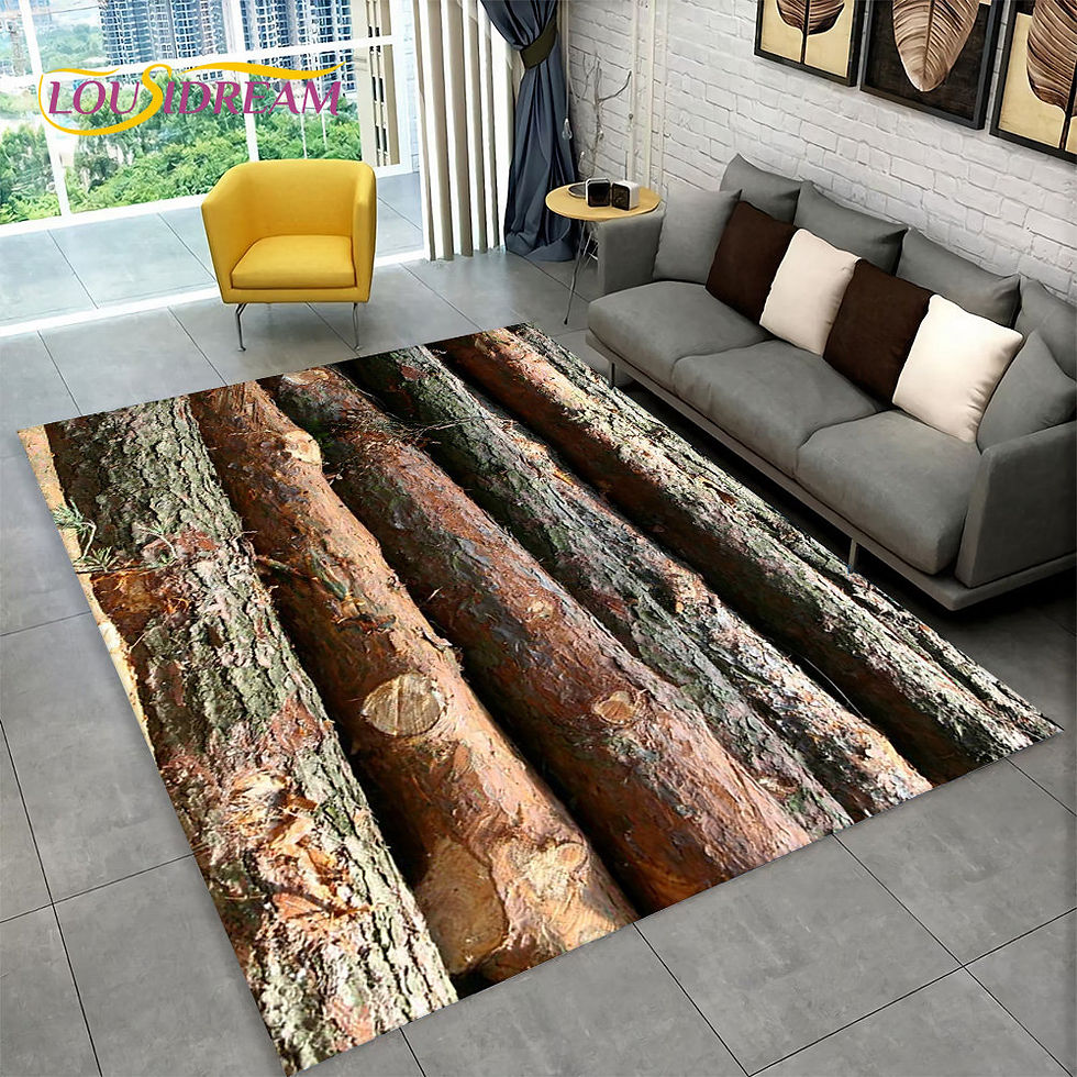 Thumbnail: Wood Grain Retro Area Rug – Non-Slip Carpet for Living Room & Kitchen