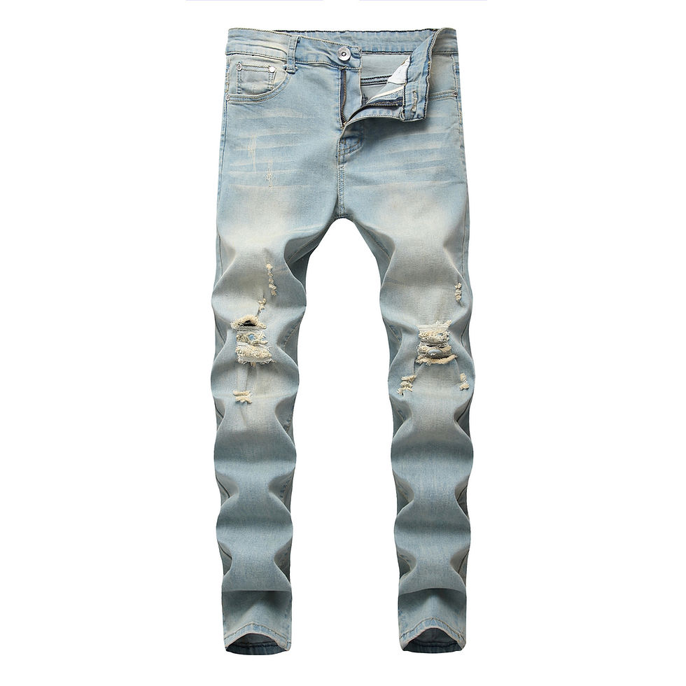 Thumbnail: PunkWash Ripped Skinny Jeans – Men's Denim Vintage Street Style