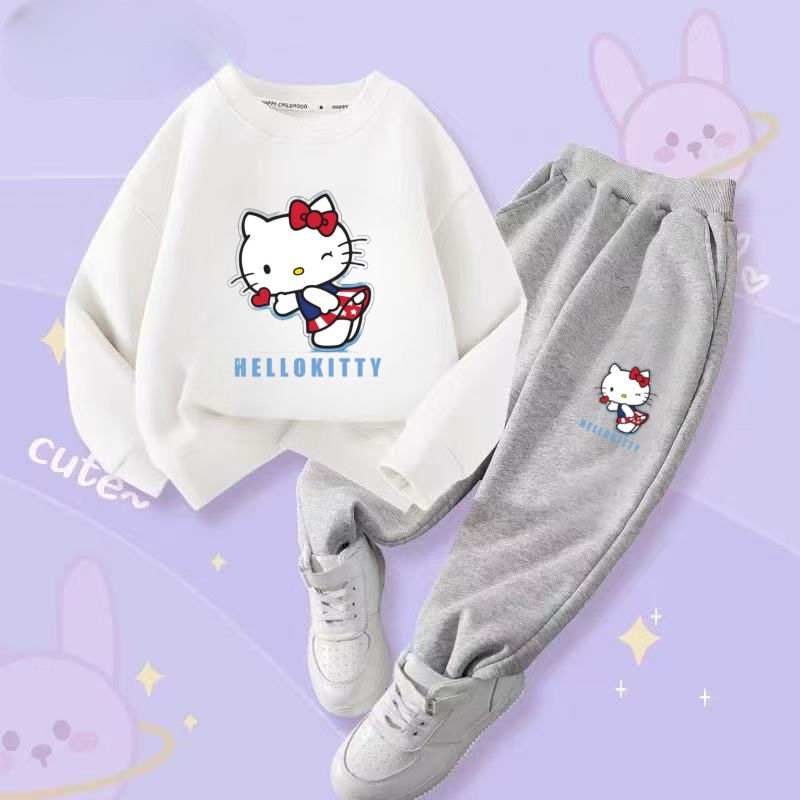 Thumbnail: Sanrio Hello Kitty Girls Sweatshirt Set – Autumn Cartoon Outfit (4–6Y)