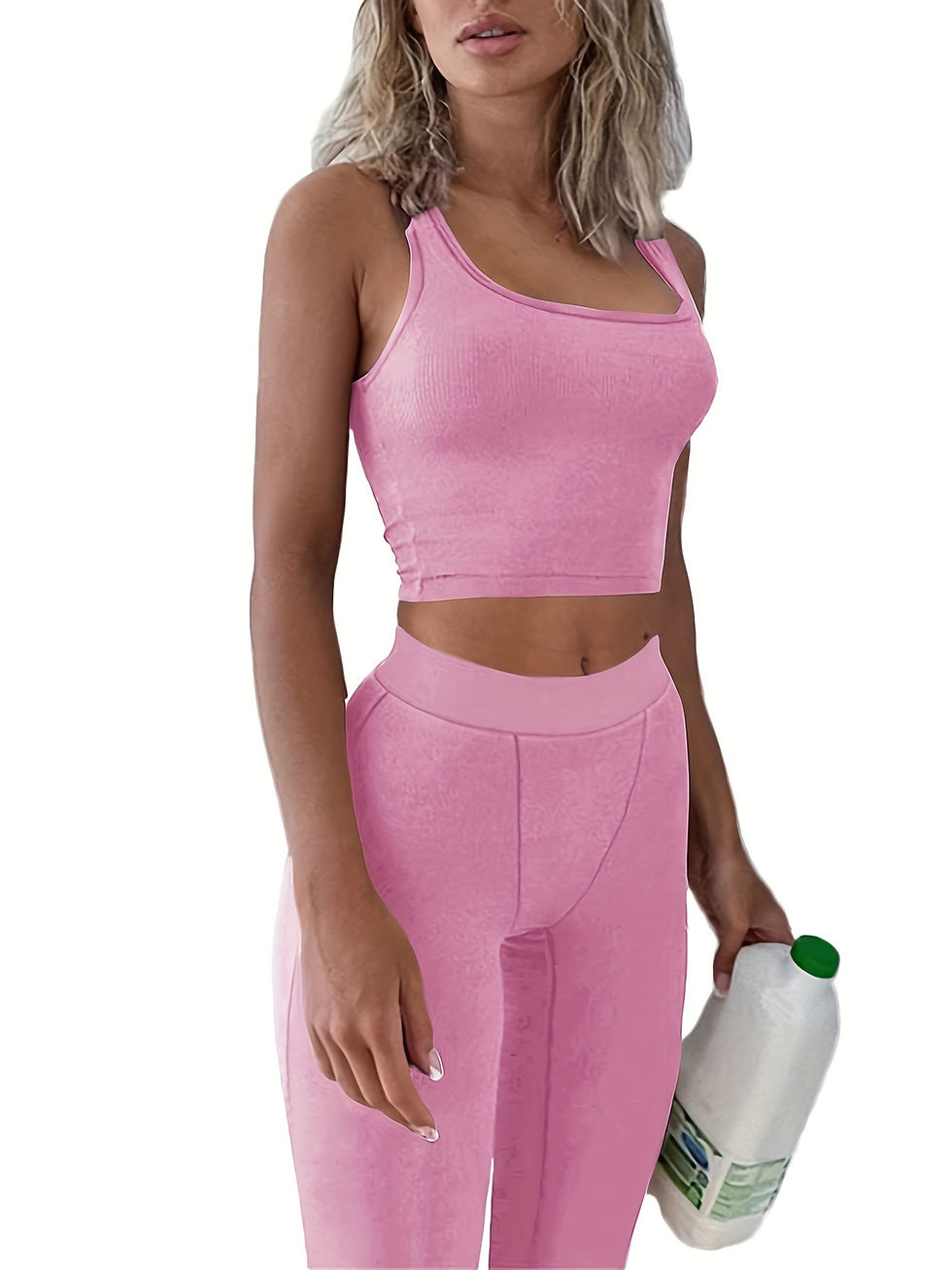 Thumbnail: Yoga Wear Two-Piece Set with Sleeveless Top and Shorts for Women