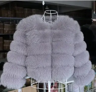 Thumbnail: Women’s Luxury Short Faux Fur Puffer Jacket with Turn‑Down Collar