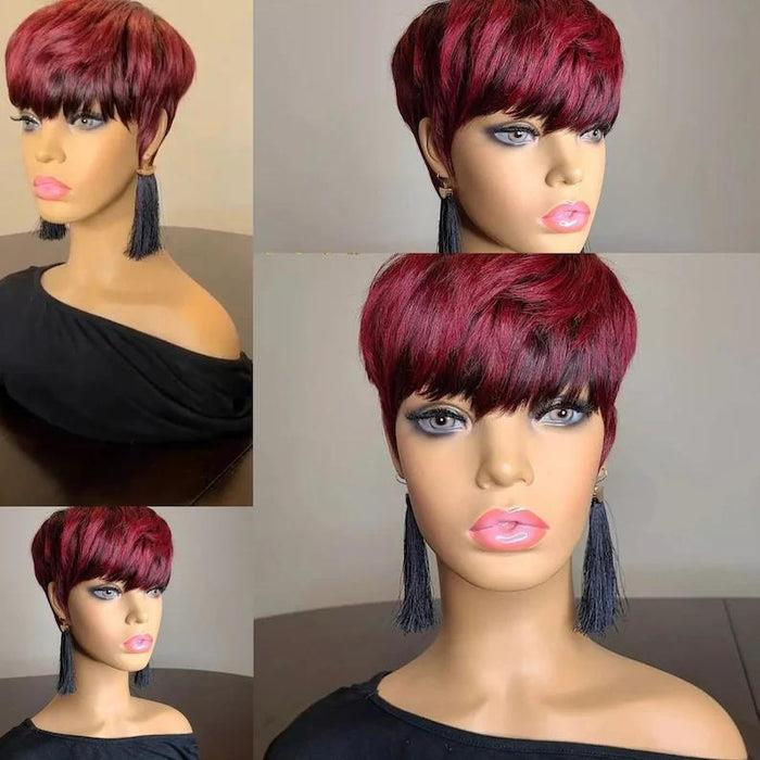 Thumbnail: Honey Gold Pixie Cut Wig – Short Straight Synthetic Bob for Daily Use