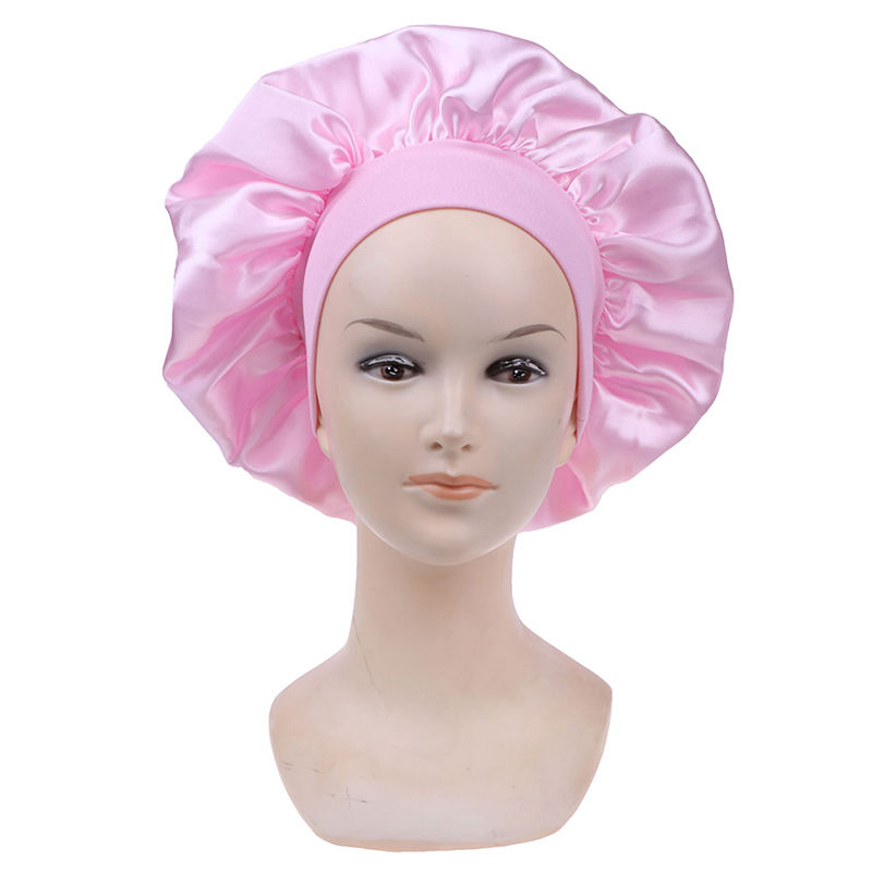 Thumbnail: Long Satin Sleep Bonnet – 58cm Adjustable Silk Cap for Hair Care