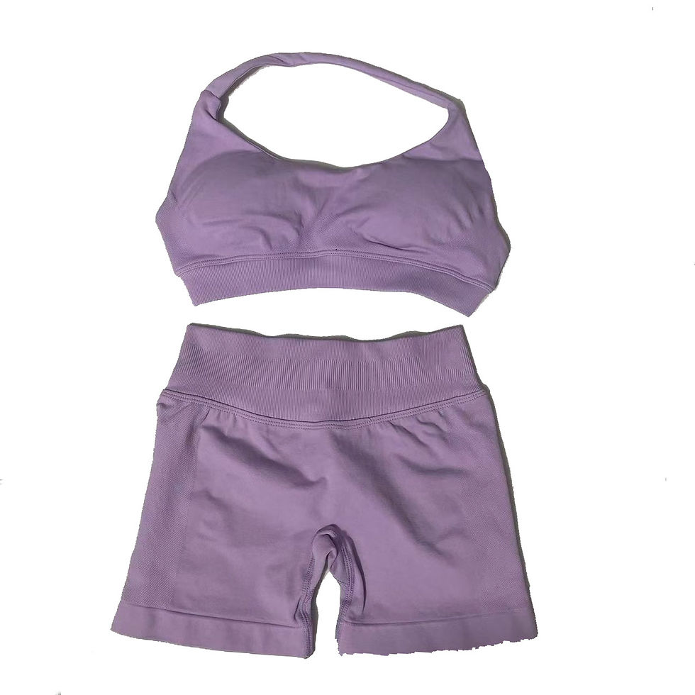 Thumbnail: 2PCS Seamless Gym Yoga Set for Women with Impact Shorts and Halter Top